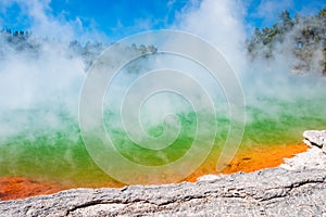 Beautiful scenery of thermal land, Rotorua, North Island,  New Zealand