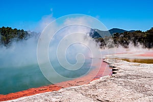 Beautiful scenery of thermal land, Rotorua, North Island,  New Zealand