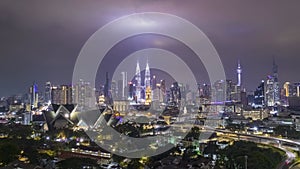 beautiful scenery view of kuala lumpur, malaysia skyline