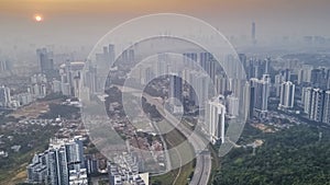 beautiful scenery view of kuala lumpur, malaysia skyline