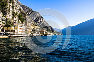 Beautiful scenery view at the lake Lago di Garda Italy