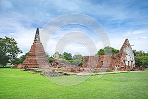 Beautiful scenery in Wat Lokayasutharam, Ayutthaya, Thailand