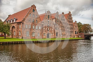 Beautiful scenery and waterways in Lubeck, Germany