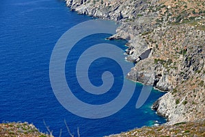 Beautiful scenery of the western coast of Kythira