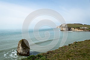Beautiful scenery of white cliffs near Freeport, Isle of Wight