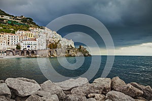 Beautiful scenic of amalfi coast in south italy most popular eur