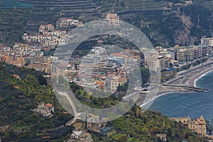 beautiful scenic of amalfi coastal south italy important traveling destination in mediterranian sea photo