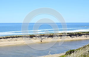 Beautiful scenic coastline estuary where Onkaparinga River