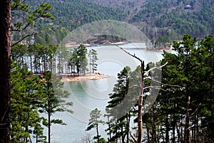 Beautiful Scenic Lake View From Mountain Trail on Lake Ouachita Arkansas