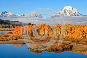 Beautiful Teton Autumn Scenic Landscape photo