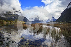 Beautiful scenic of milfordsound fiordland national park importa