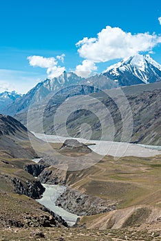 Beautiful scenic view from Chandra Taal Moon Lake in Lahaul and Spiti, Himachal Pradesh