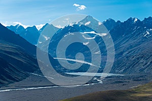 Beautiful scenic view from Chandra Taal Moon Lake in Lahaul and Spiti, Himachal Pradesh, India.