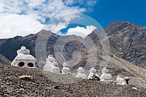 Beautiful scenic view from Diskit monastery in Ladakh, Jammu and Kashmir, India