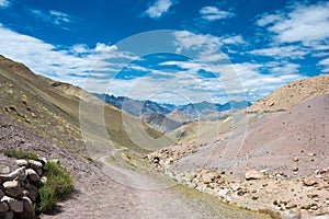 Beautiful scenic view from Between Hemis Shukpachan and Tingmosgang Temisgam in Sham Valley, Ladakh, India.