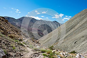 Beautiful scenic view from Between Hemis Shukpachan and Tingmosgang Temisgam in Sham Valley, Ladakh, India.
