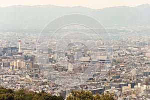 Beautiful scenic view from Higashiyama Sancho Park in Higashiyama, Kyoto, Japan