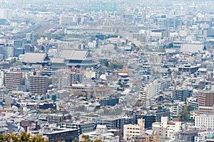 Beautiful scenic view from Higashiyama Sancho Park in Higashiyama, Kyoto, Japan