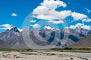 Beautiful scenic view from Between Karsha and Padum in Zanskar, Ladakh, Jammu and Kashmir, India