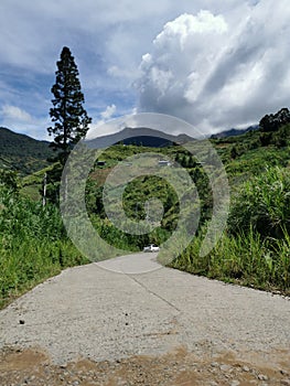 Beautiful scenic view of Kundasang during sunny day