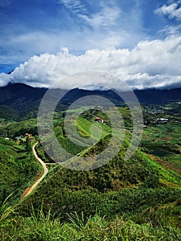 Beautiful scenic view of Kundasang during sunny day