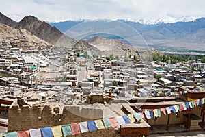 Beautiful scenic view from Leh Palace in Leh, Ladakh, Jammu and Kashmir, India