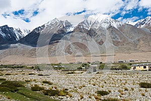 Beautiful scenic view from Maan Village near Pangong Lake in Ladakh, Jammu and Kashmir, India