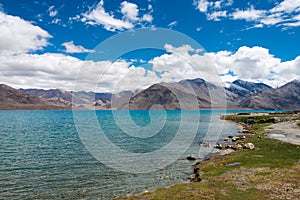 Beautiful scenic view from Maan Village near Pangong Lake in Ladakh, Jammu and Kashmir, India