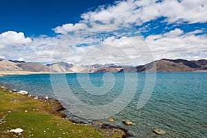 Beautiful scenic view from Maan Village near Pangong Lake in Ladakh, Jammu and Kashmir, India