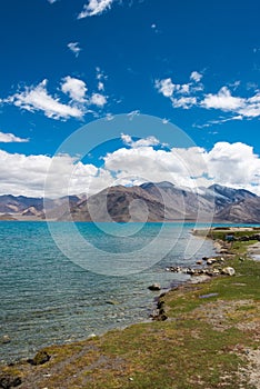 Beautiful scenic view from Maan Village near Pangong Lake in Ladakh, Jammu and Kashmir, India