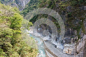 Beautiful scenic view near Yuewangting Yuewang Pavilion at Swallow Grotto Trail Yanzikou at Taroko National Park.