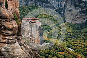 Beautiful scenic view, Orthodox Monastery of Rousanou St. Barbara