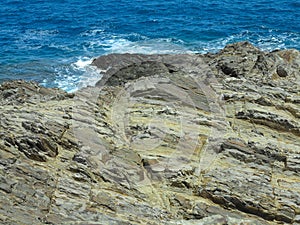 Beautiful scenic view on rocky coastline Mediterranean sea