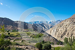 Beautiful scenic view from Between Yangtang and Hemis Shukpachan in Sham Valley, Ladakh, Jammu and