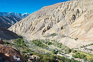 Beautiful scenic view from Between Yangtang and Hemis Shukpachan in Sham Valley, Ladakh, Jammu and