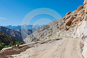 Beautiful scenic view from Between Yangtang and Hemis Shukpachan in Sham Valley, Ladakh, Jammu and