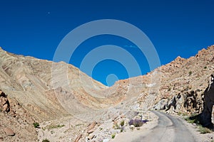 Beautiful scenic view from Between Yangtang and Hemis Shukpachan in Sham Valley, Ladakh, Jammu and