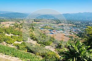 Beautiful scenic view from Yun Lai Viewpoint in Santichon Village, Pai, Mae Hong Son Province, Thailand