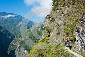 Beautiful scenic view from Zhuilu Cliff in Taroko National Park, Xiulin, Hualien, Taiwan