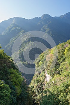 Beautiful scenic view from Zhuilu Old Road in Taroko National Park, Xiulin, Hualien, Taiwan