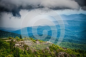 Beautiful scenic views at rought ridge north carolina overlook