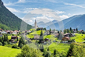 Beautiful Schmitten village at Albula pass in Grisons, Graubuenden, Switzerland