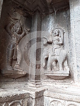 Beautiful Scluptur Art work on ancient temple of Parshuram inIndia