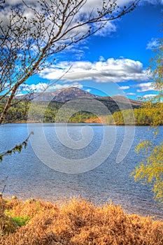 Beautiful Scottish Loch Garry Scotland UK lake west of Invergarry on the A87 south of Fort Augustus colourful hdr