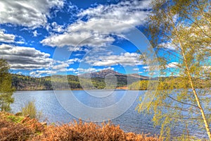 Beautiful Scottish Loch Garry Scotland UK lake west of Invergarry on the A87 south of Fort Augustus colourful hdr