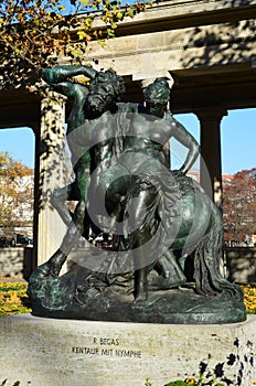 Beautiful sculpture near the Old Museum Altes Museum in Berlin