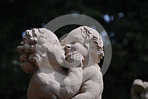 Beautiful sculptures of angels in Zwinger Dresden, Germany