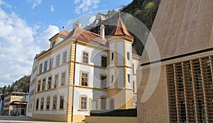 Beautiful sculptures and landscape of Vaduz