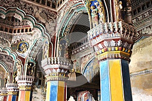 Beautiful sculptures in ministry hall- dharbar hall- of the thanjavur maratha palace photo