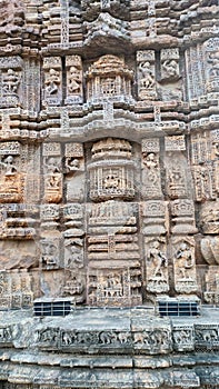 Beautiful Sculptures at Natya Mandapa from the Konark Sun Temple, Odisha - A UNESCO World Heritage Site. photo